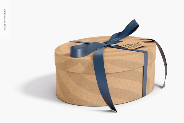 PSD oval kraft box mockup linkszicht