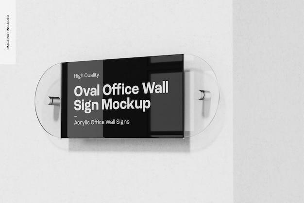 PSD oval office wall sign mockup, right view