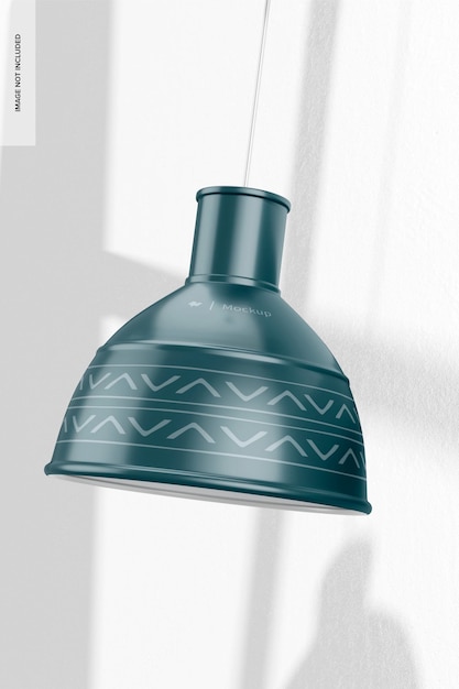 Lampada a sospensione ovale mockup, primi piani