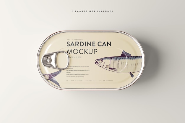 PSD oval shaped tuna can mockup