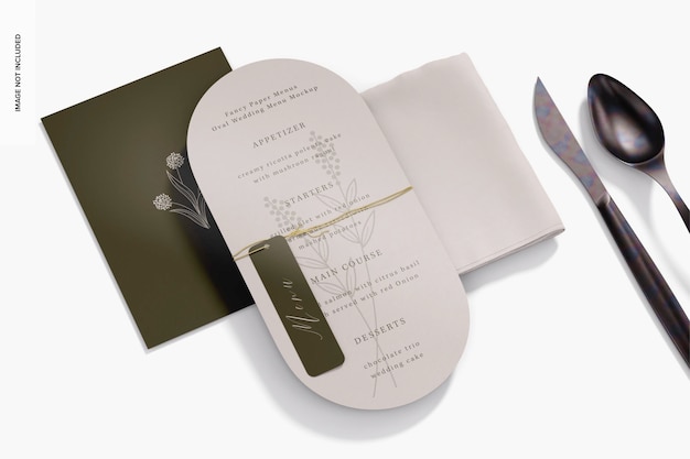 Oval Wedding Menu Mockup 02