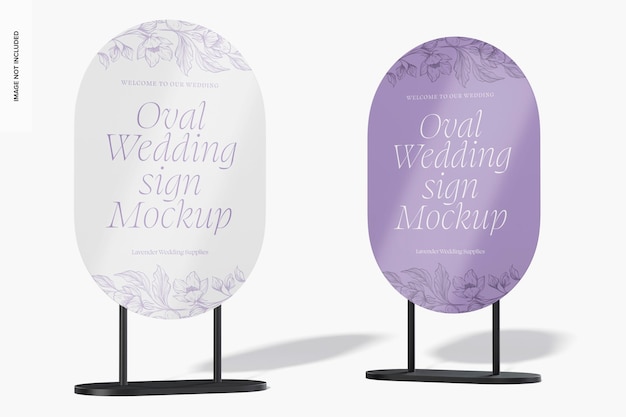 PSD oval wedding signs mockup