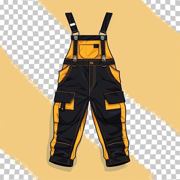 PSD overalls of black and yellow hue for laborers