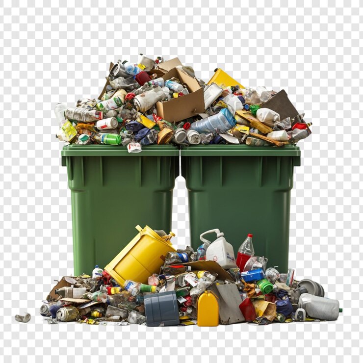 PSD overflowing green dumpsters a visual representation of waste management issues