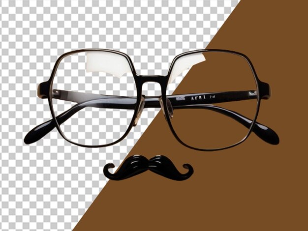 PSD overhead glasses with mustache april fool concept