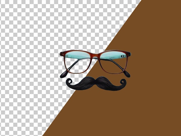 Overhead glasses with mustache april fool concept