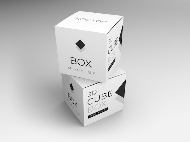 Overlapped box mockup