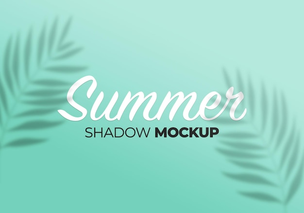 PSD overlay shadow mockup of summer palm leaves on a wall