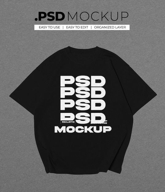 Oversize Tshirt PSD Realistic Mockup