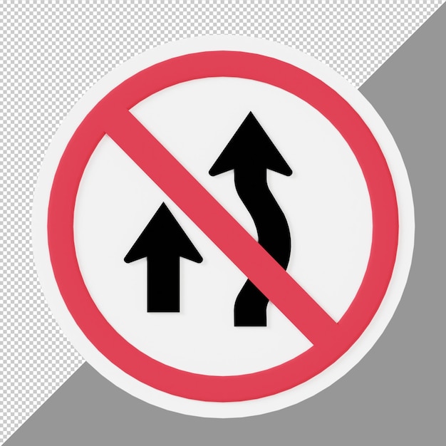 PSD 추월 금지 도로 표지판