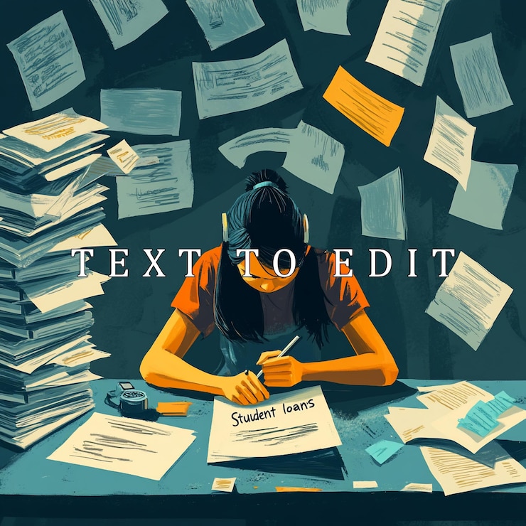 PSD overwhelmed student struggling with paperwork and student loan debt