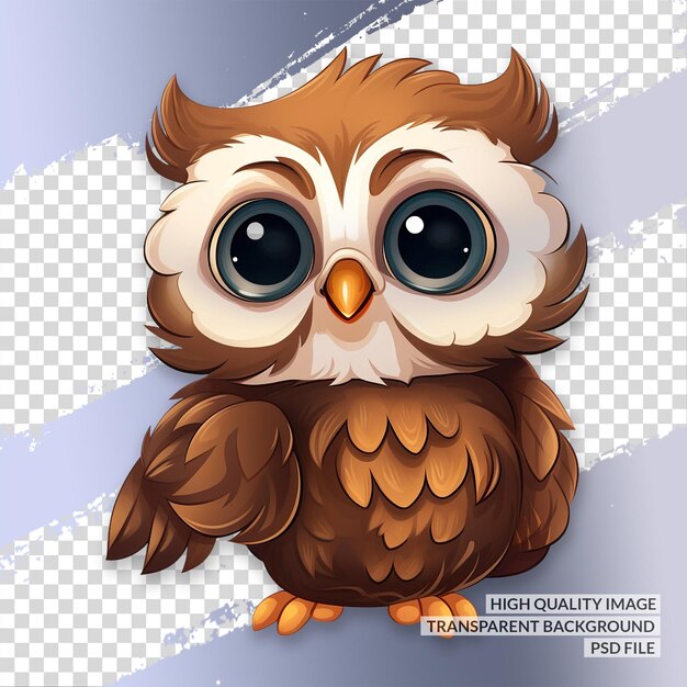 PSD owl 3d png clipart transparent isolated background