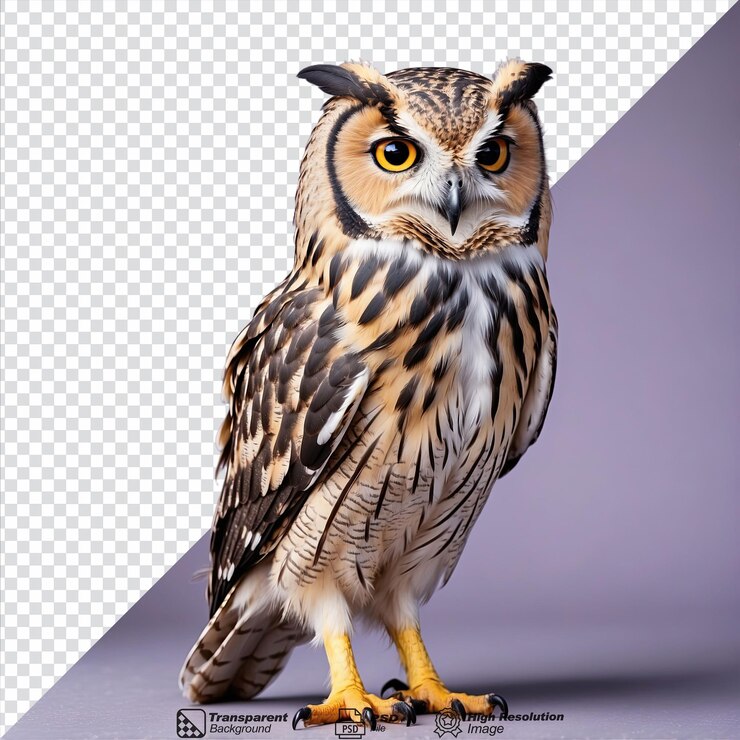 PSD owl bird isolated on transparent background