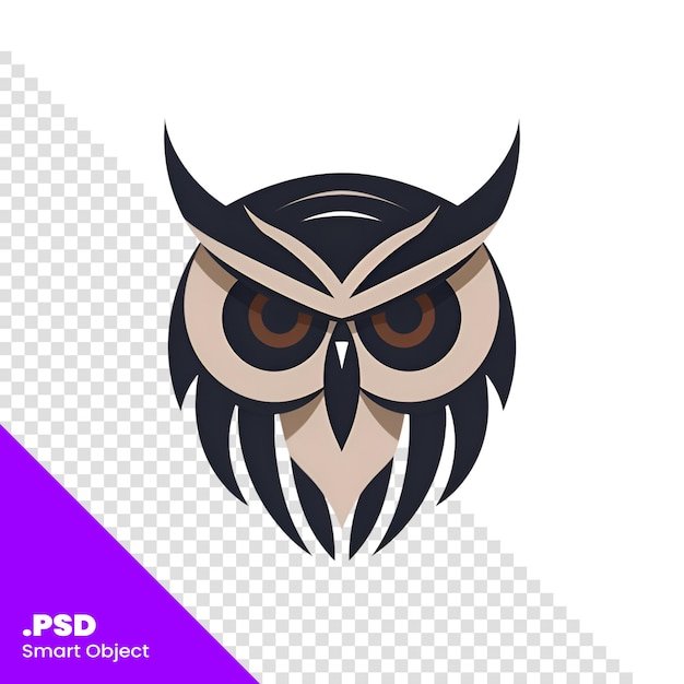 PSD owl head vector logo design owl head vector logo design psd template