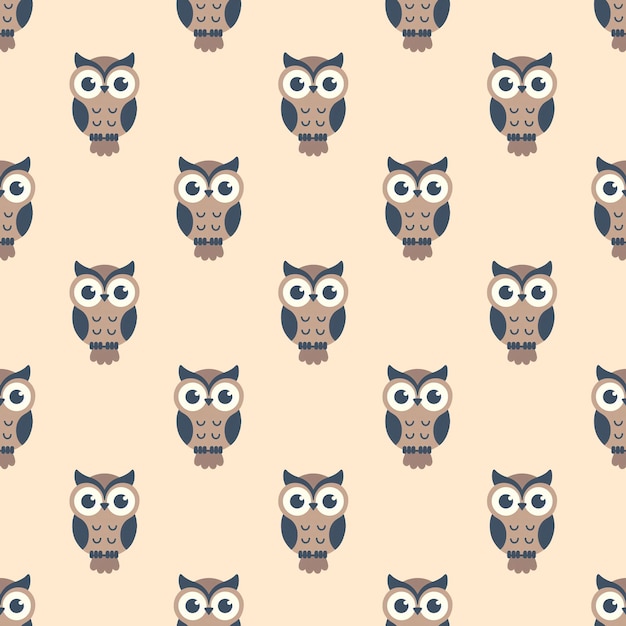 Owl seamless pattern