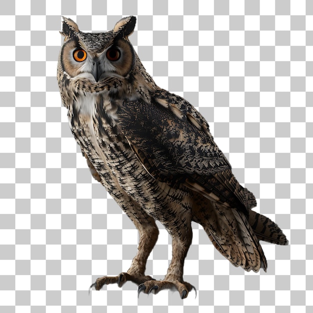 Owl Standing on Hind Legs