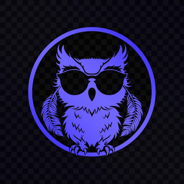 Owl with glasses on a blue circle background free vector