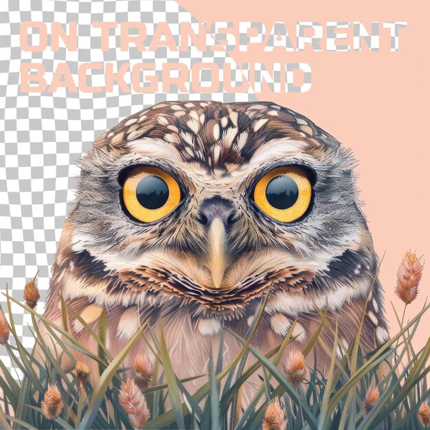 PSD a owl with yellow eyes and a pink background with the words  old  on it