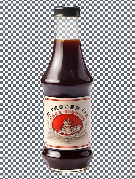 PSD oyster sauce in a bottle isolated on transparent background