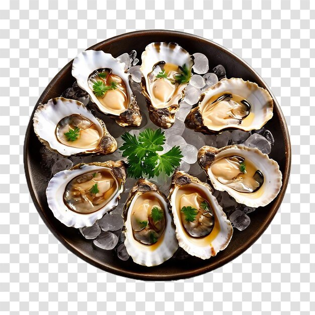 PSD oysters on transparent background