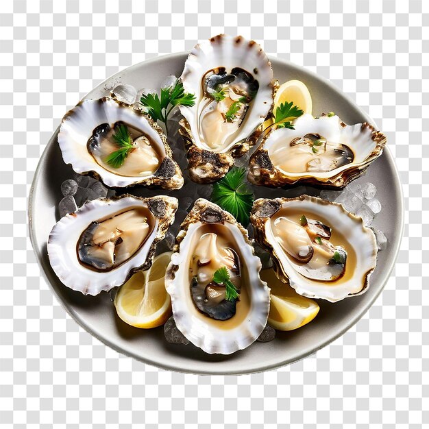 PSD oysters on transparent background