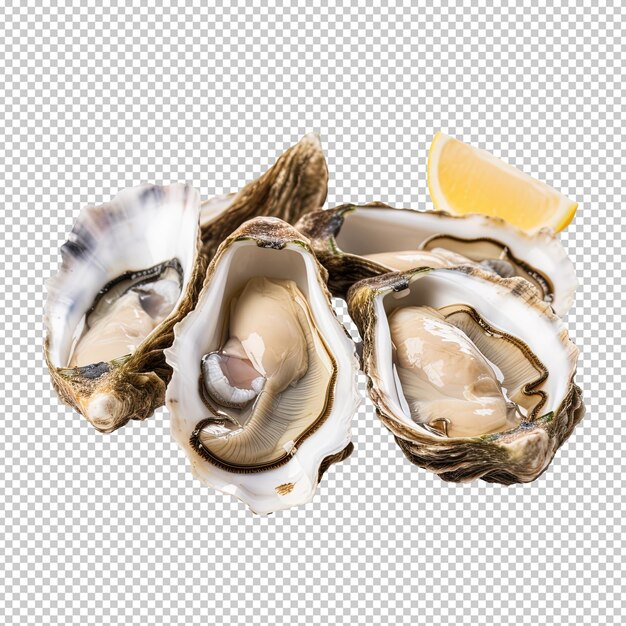 PSD oysters a white background