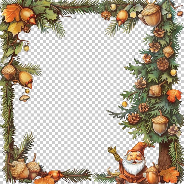 PSD ozdoby świąteczne kulki prezent drzewo imbirowe wieniec dekoracja izolowana na przezroczystym tle