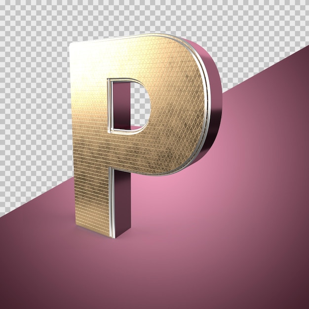 PSD p alphabet 3d render