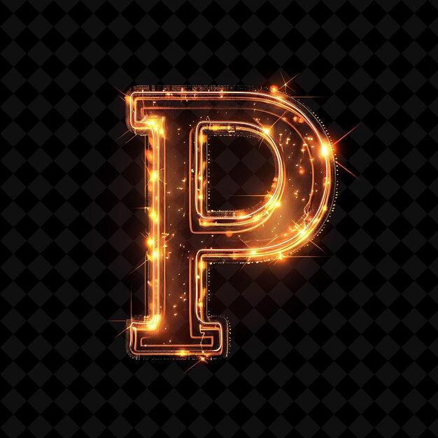 PSD p letter decorated with neon flashing led strips with cursiv neon color y2k shape art collection (letter versierd met neon flitsende ledstroken met cursieve neon kleur y2k vormkunstcollectie)