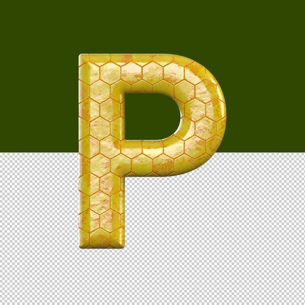 PSD p letter text effect oil