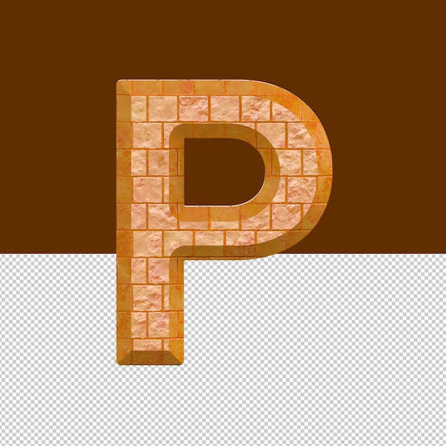 PSD p letter text effect oil