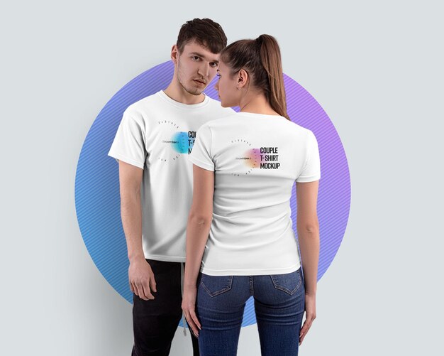 PSD paar tshirt mockup