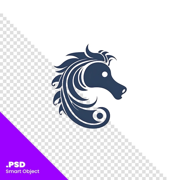 PSD paard pictogram ontwerp inspiratie vector sjabloon op witte achtergrond. creatief paardensymbool. psd-sjabloon