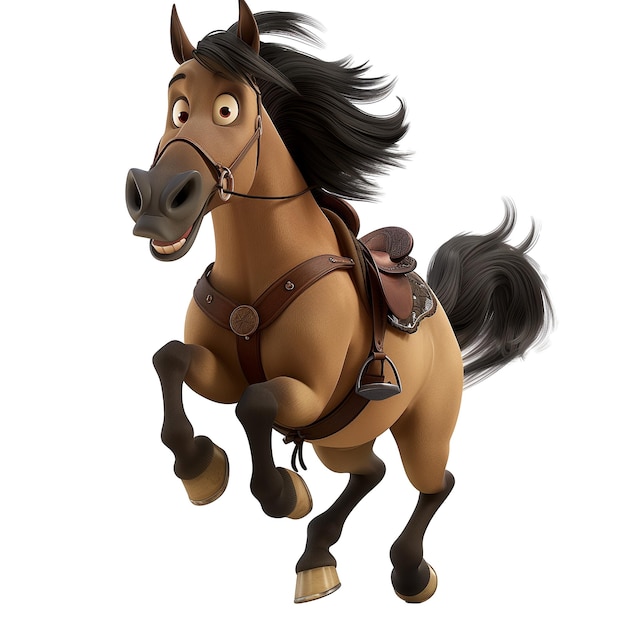 PSD paardrijden geïsoleerd op een doorzichtige achtergrond 3d-illustratie