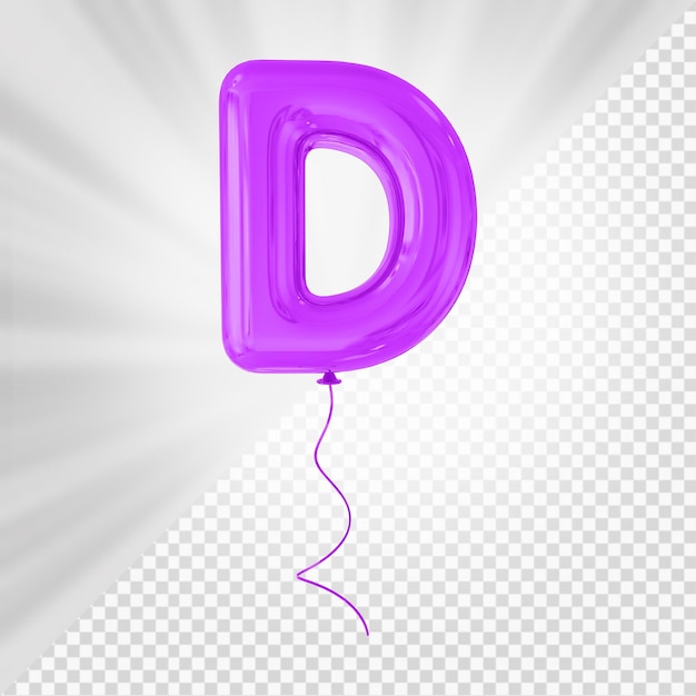 Paarse ballonletter d