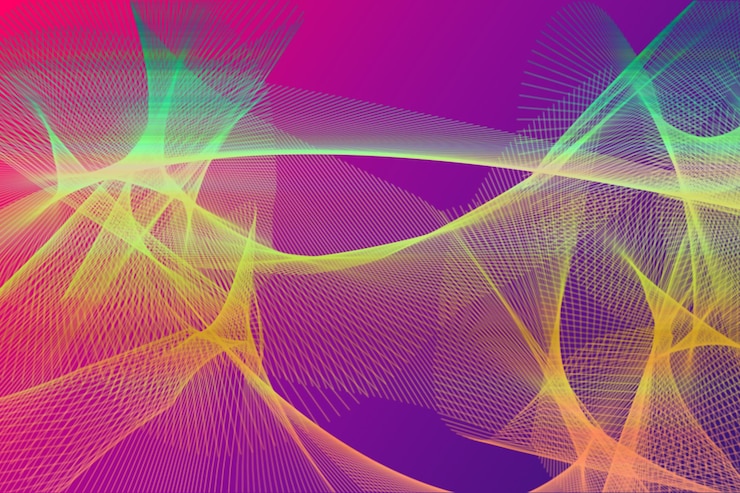 PSD paarse en roze wervelingen abstracte achtergrond met levendige golvende lijnen in een spectrum van kleuren kunst