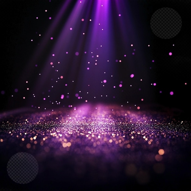 Paarse Spotlight Stage met glinsterende deeltjes