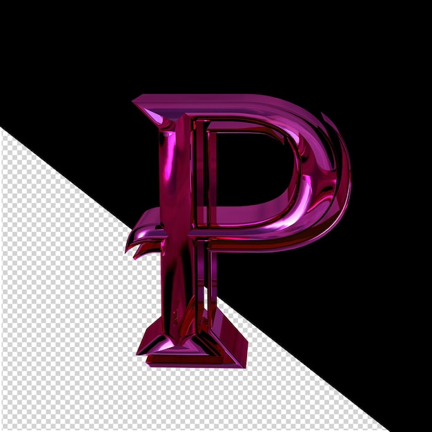 PSD paarse symboolletter p