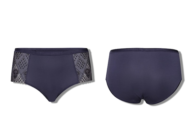 paarse voor-achter set van bikini bodem en bh set