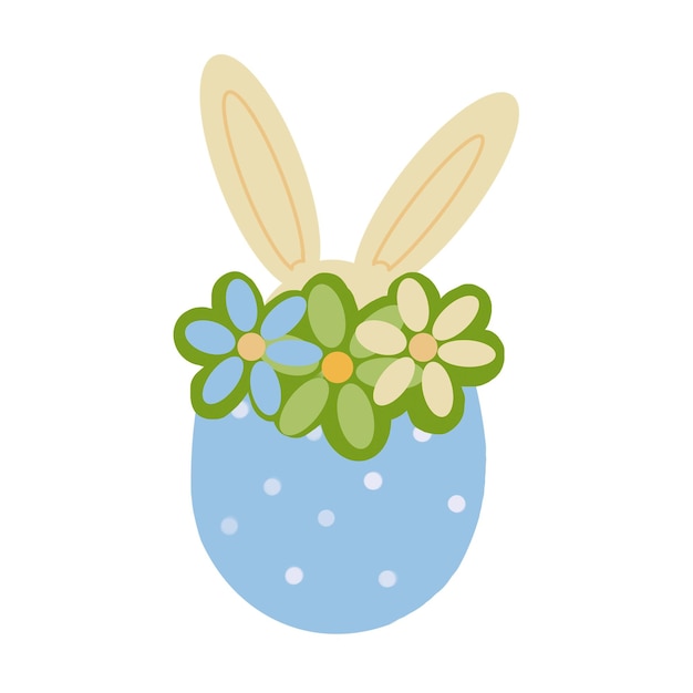 Paaskonijn ei met bloemen