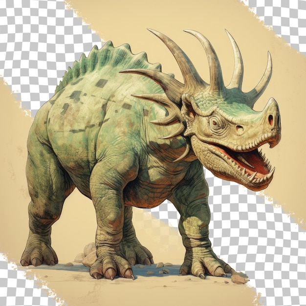 PSD pachyrhinosaurus a cretaceous dinosaur isolated on transparent background