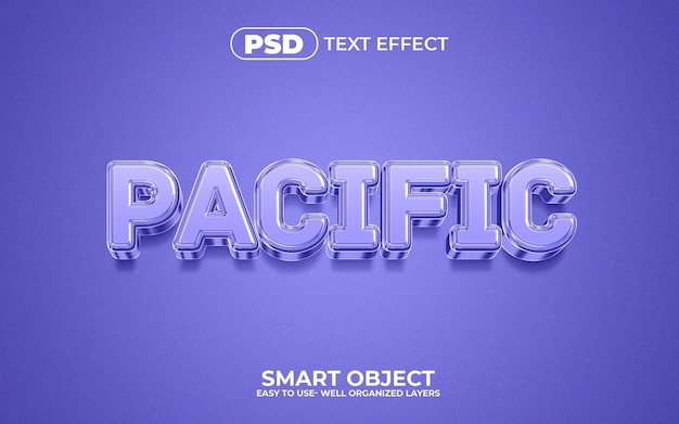 PSD pacific 3d editable text effect style