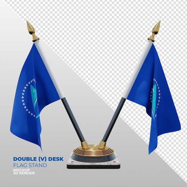 Pacific community realistische 3d getextureerde dubbele bureauvlag staat voor compositie