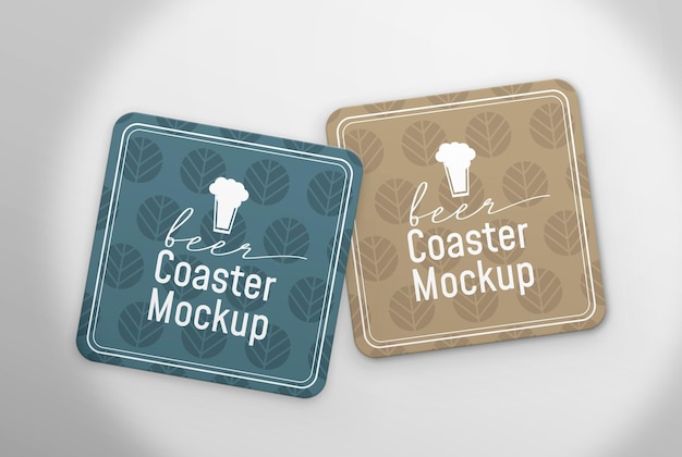 Pack of beer coaster mockup