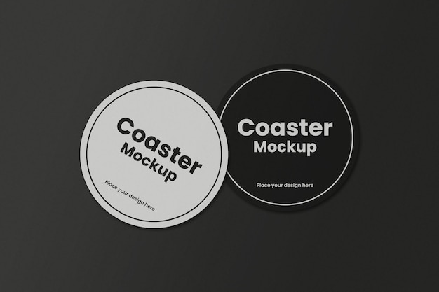 Pack of beer coaster mockup