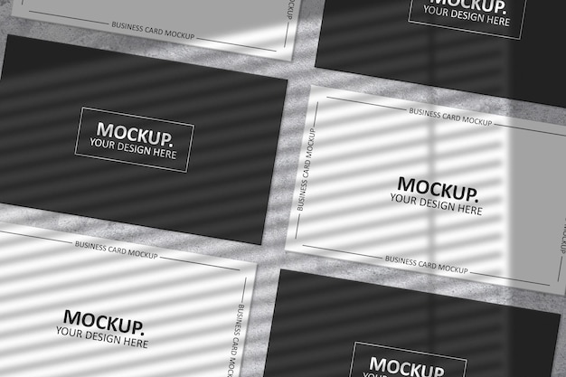 PSD pack of business cards with shadow mockup