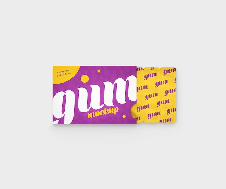 PSD pack of chewing gum mockup psd template