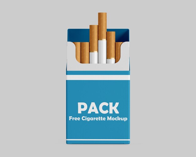 PSD a pack of cigarettes that says pack on the front mockup psd