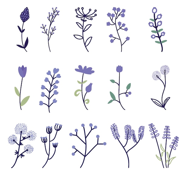 A Pack of Flowers Element PSD Template Editable Colors