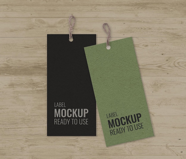 Pack of labels with stripe mockup